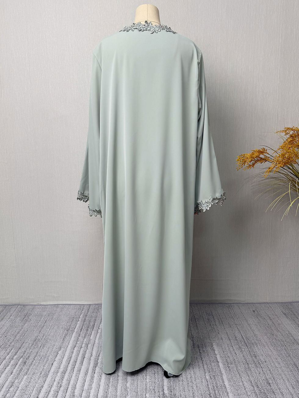 Thumbnail: BK04 - Beige Abaya Embroidery Dress