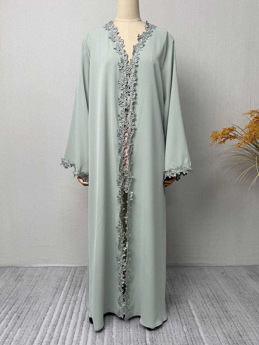 Thumbnail: BK04 - Beige Abaya Embroidery Dress