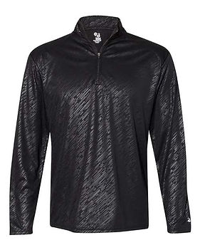 Line Embossed Quarter-Zip Long Sleeve T-Shirt