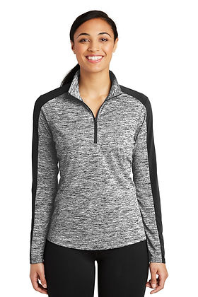 Sport-Tek Ladies PosiCharge Electric Heather Colorblock 1/4-Zip Pullover. LST397
