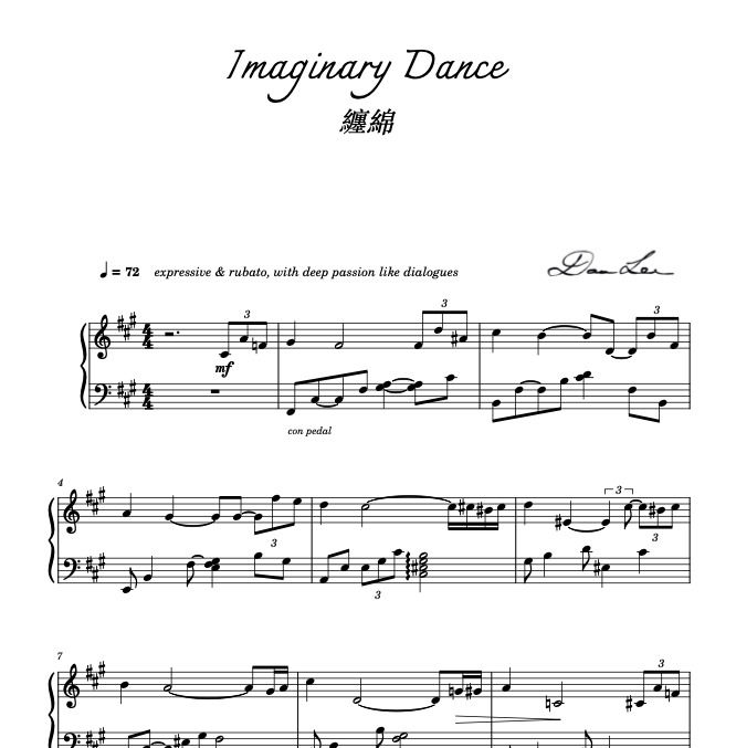 Thumbnail: Imaginary Dance - sheet music for download