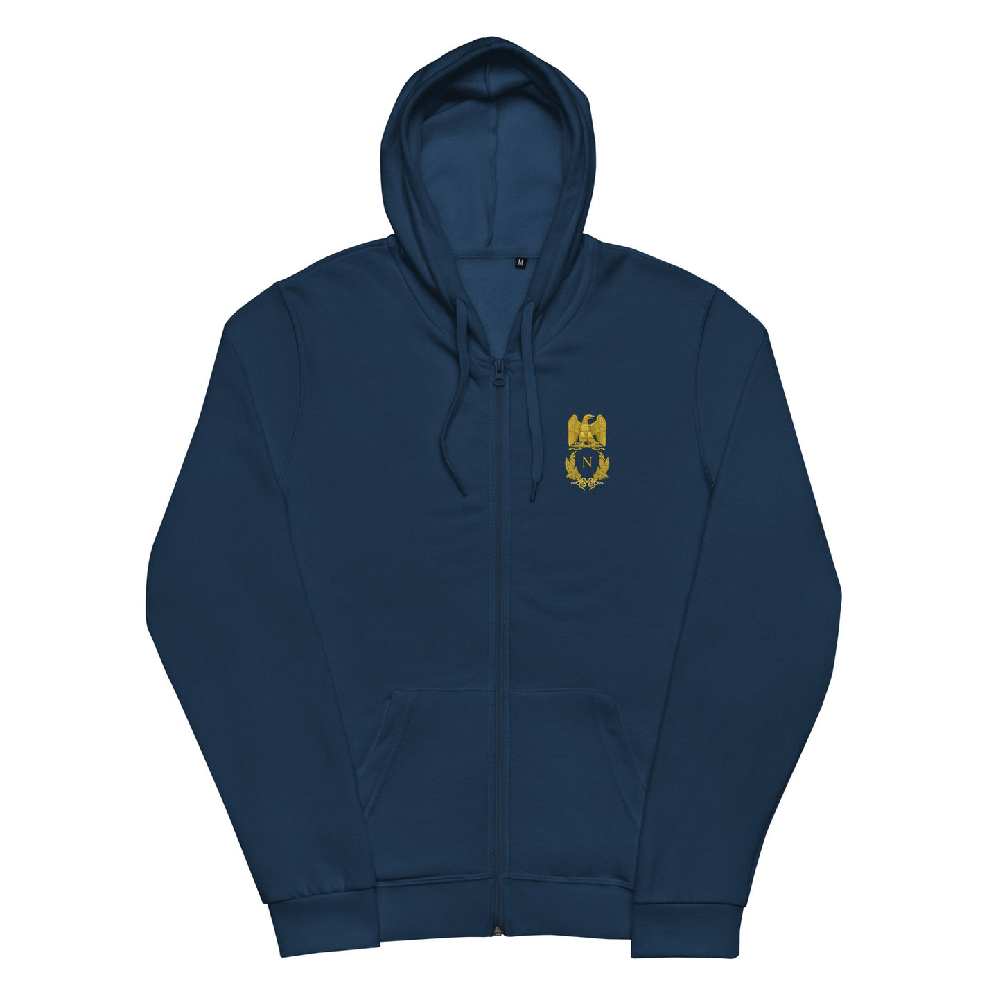 Navy colored Napoleon Zip Hoodie on which Symbol of First French Empire is printed on