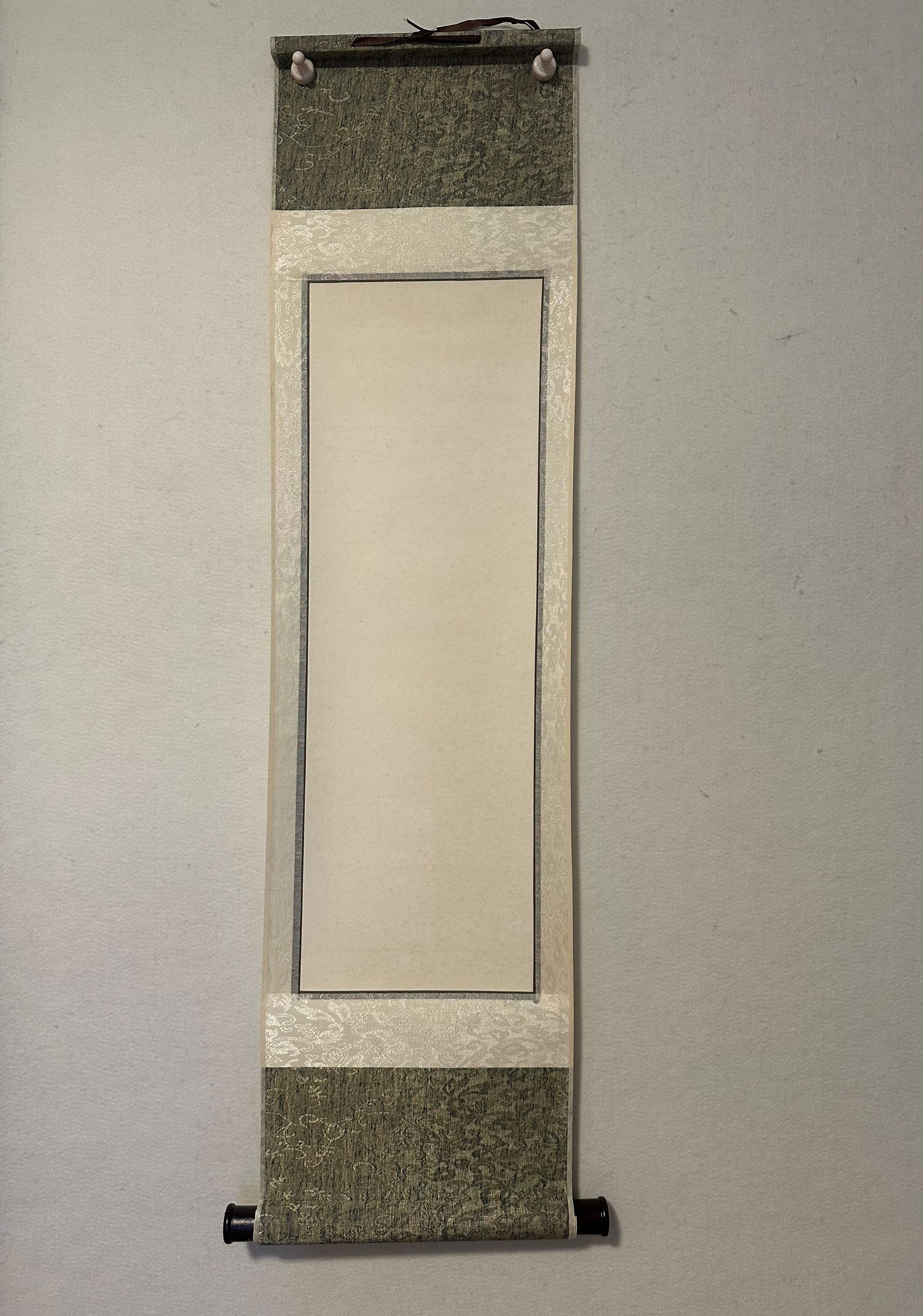 Chinese Calligraphy on Traditional Wall Scroll (25cm x 97cm)