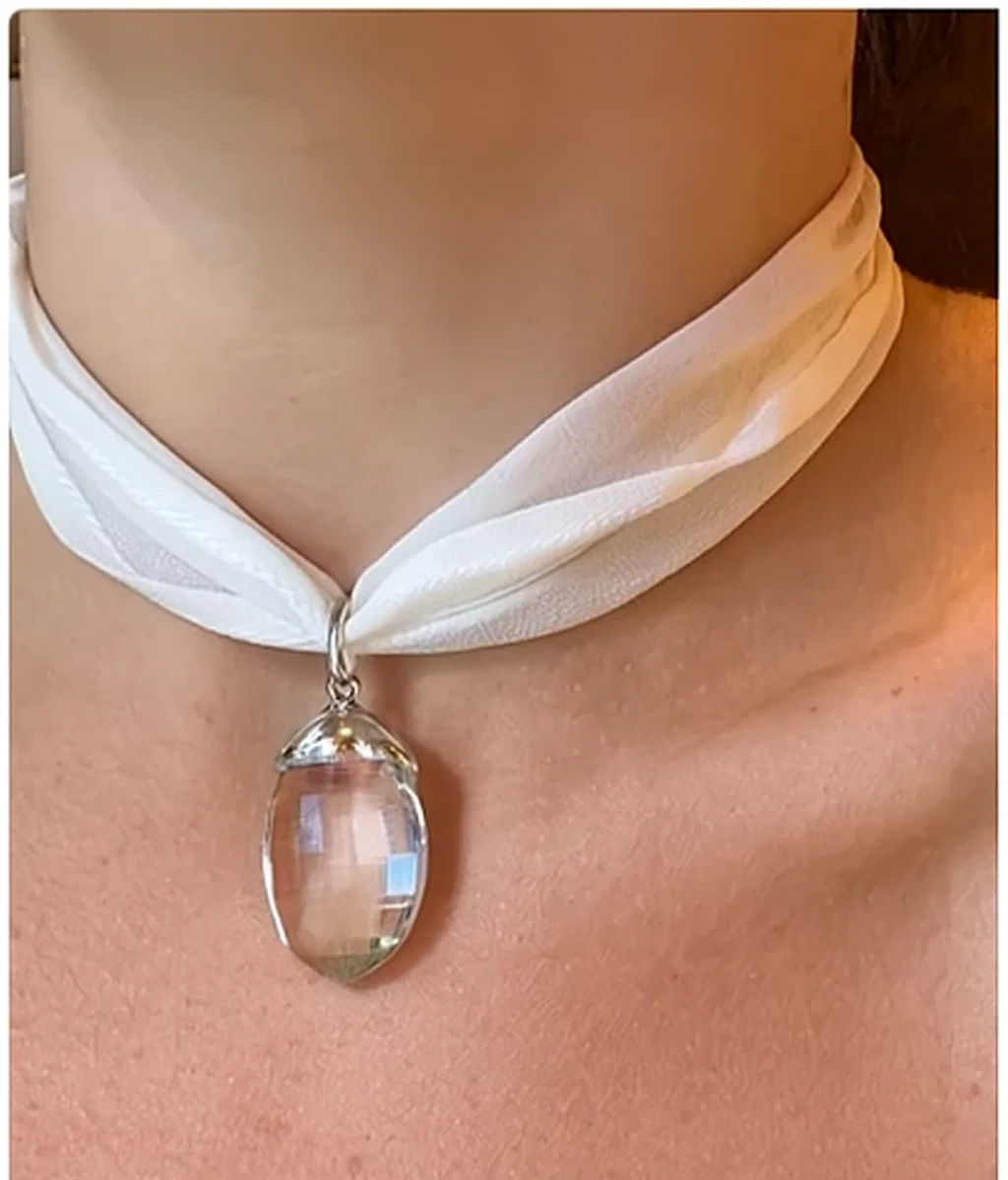 Pingente Cristal + Seda Julia Gastin