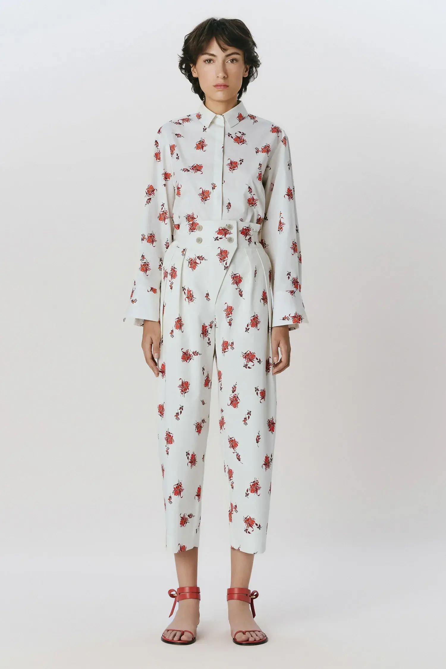Camisa Reta Cropped Tulipa Off White Andrea Marques