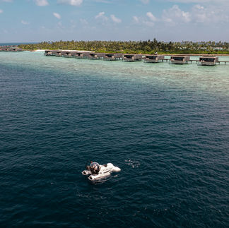 Luxury overwater bungalows, tranquil ocean