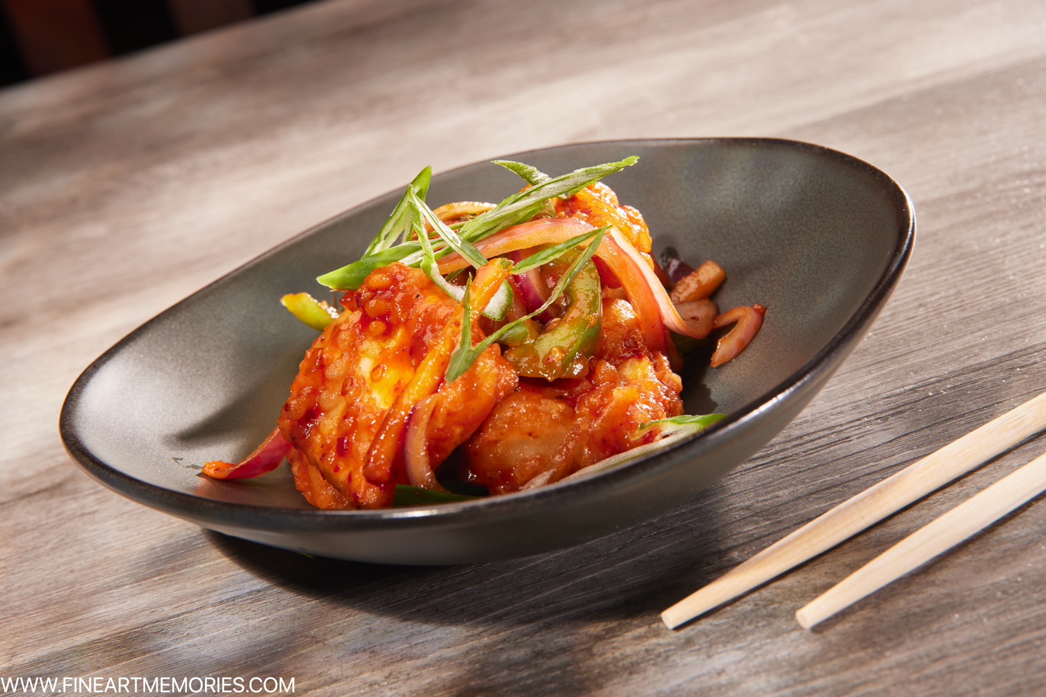 Wok fried chili paneer