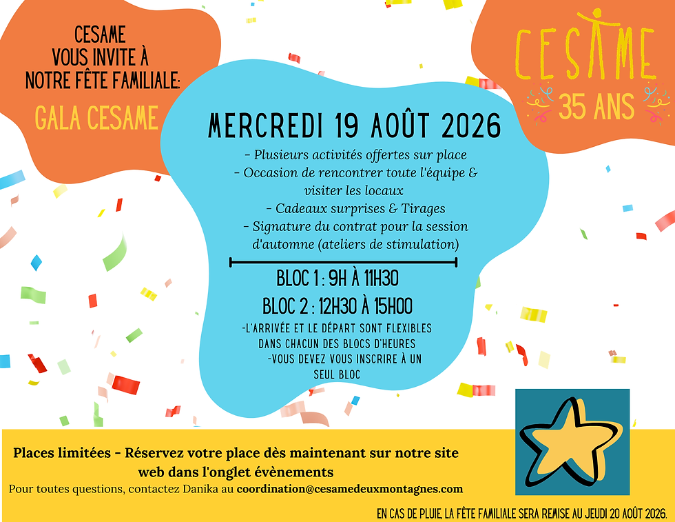 Fête familiale 2026 - 9h00 à 11h30