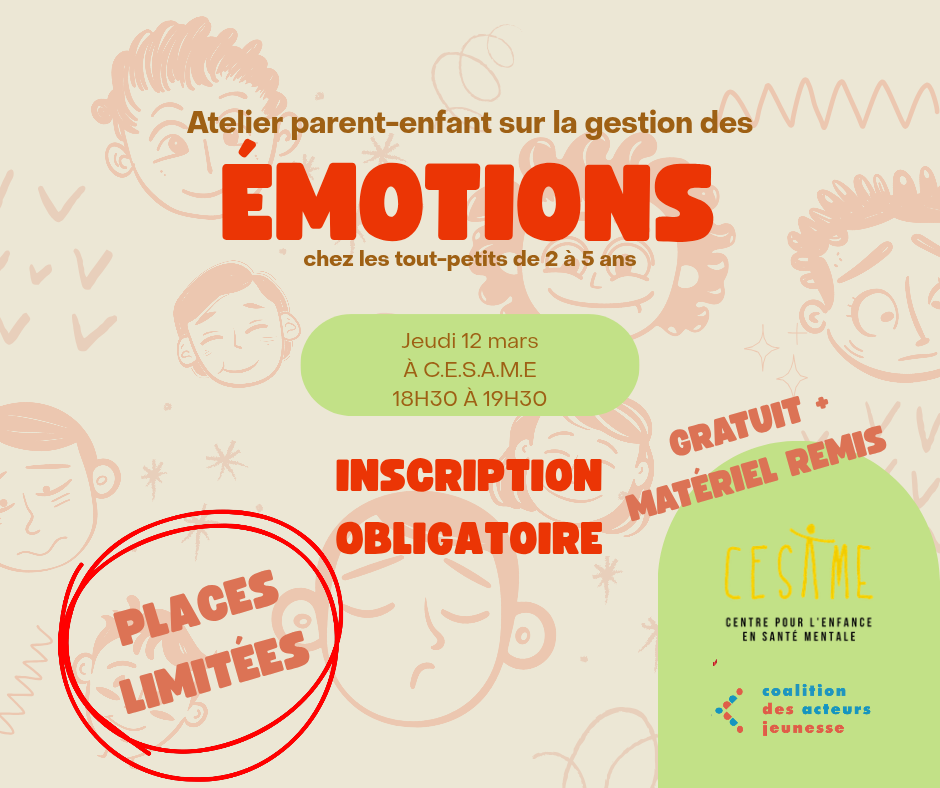 Atelier parent-enfant sur la gestion des émotions  2-5 ans