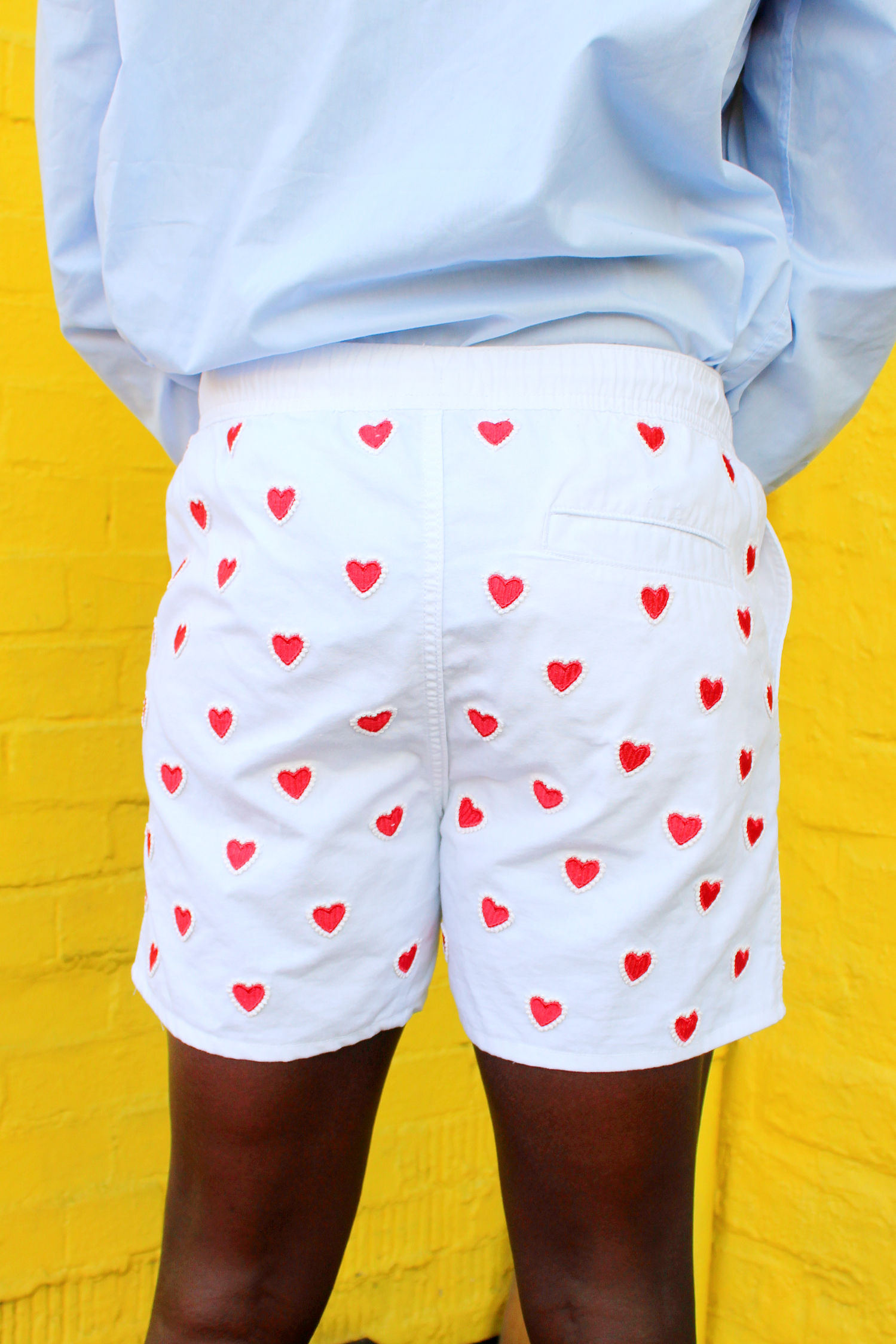 Heart Embroidered Shorts