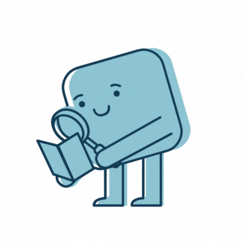 Een robot die met een vergrootglas in een open boek kijkt