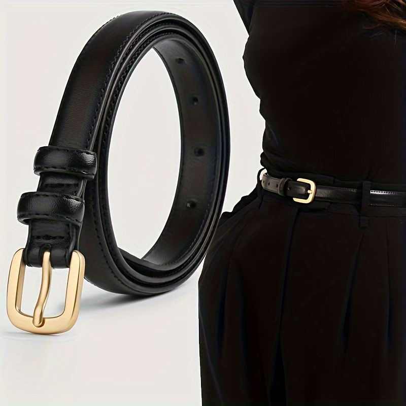 Thumbnail: Classic Women's Leather Belt Set – Black & Brown (2-Pack)