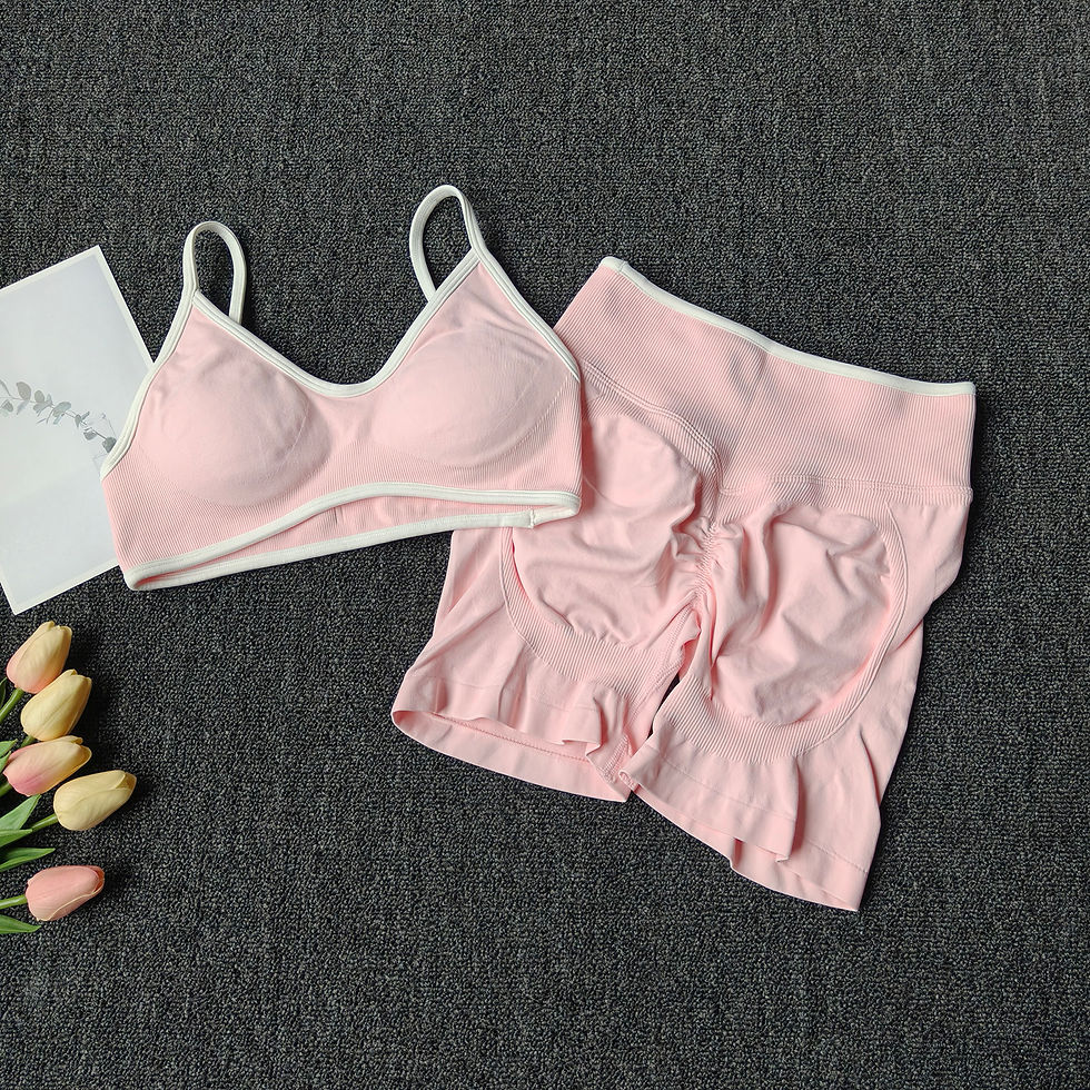 Thumbnail: Seamless Activewear Set – Sports Bra & Scrunch Shorts