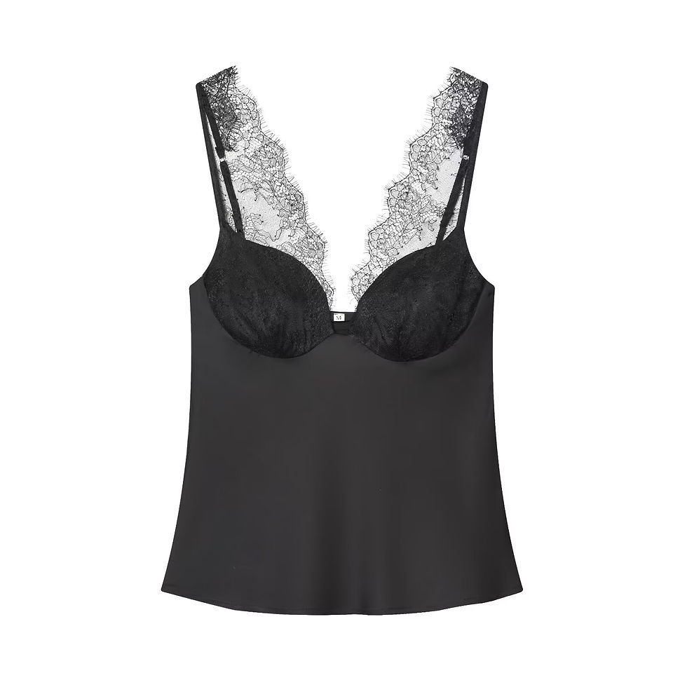 Thumbnail: TFMLN Women Lace Splice Sexy Sling Sleeveless Tops 2026 New Fashion Deep V Neck 