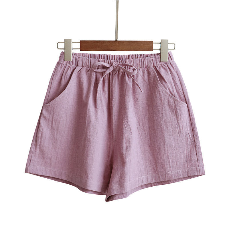 Thumbnail: Women Cotton Linen Shorts 2026 New Summer High Waist Casual Sports Shorts Female