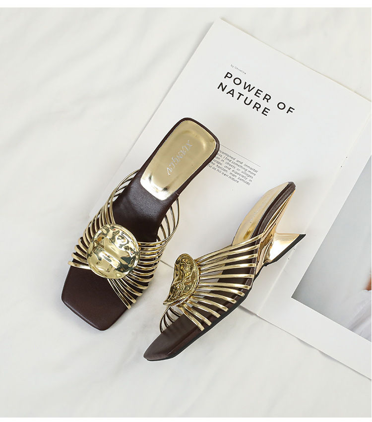 Thumbnail: Amora Sculpted Heart Heeled Mules