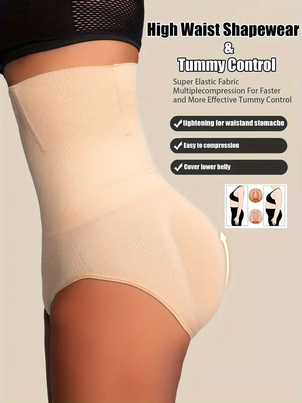 Thumbnail: High waist tummy control shapewear for women.