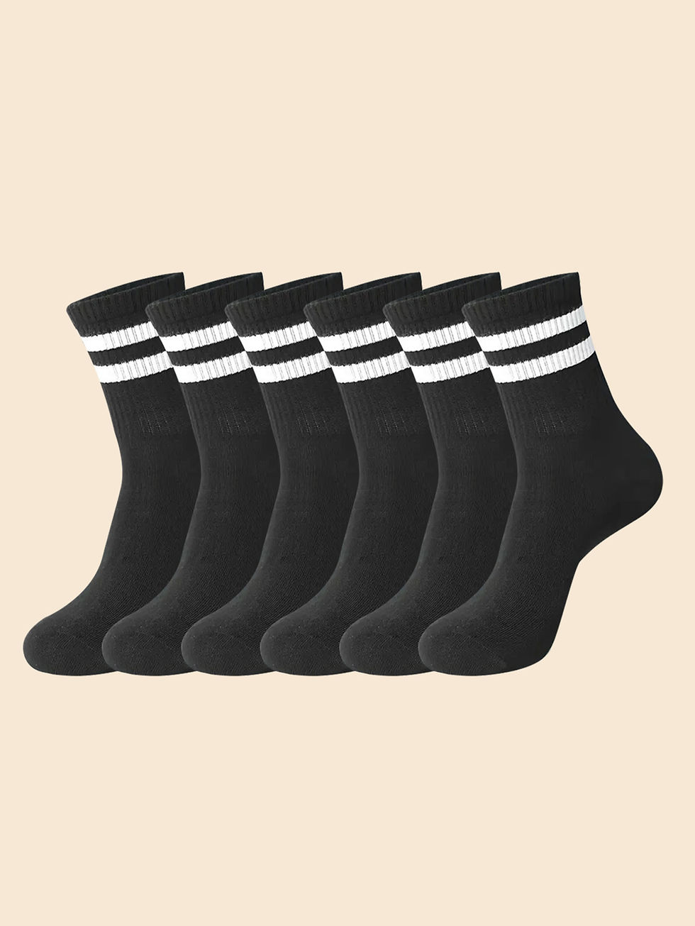 Thumbnail: 6/10 Pairs Men's Socks Spring Autumn Simple Casual Black White Striped Socks Bre