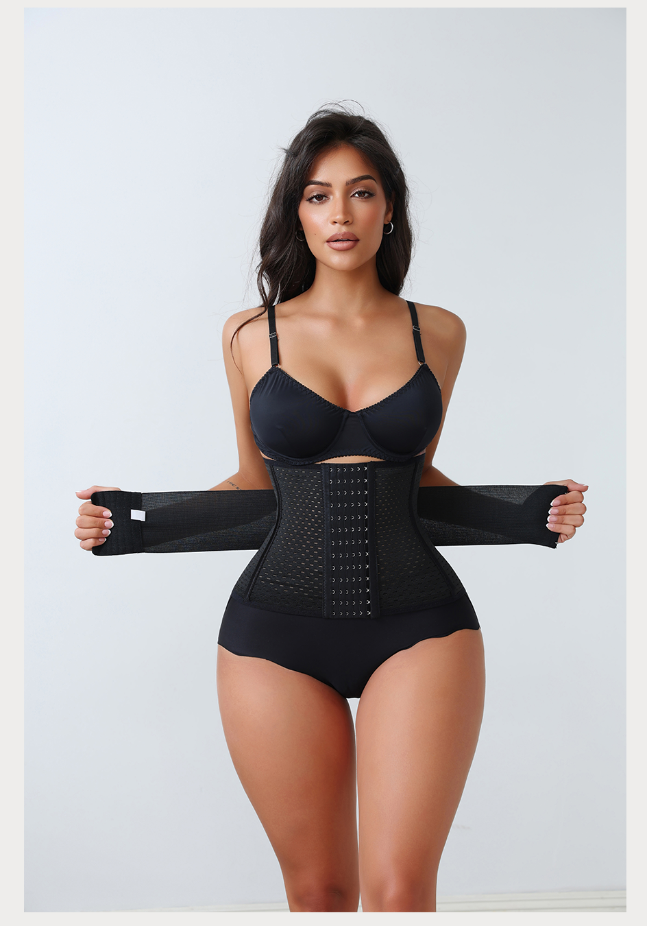 Thumbnail: New Adjustable Waist Trainer for Women Double Belts Neoprene Corset with Zipper 