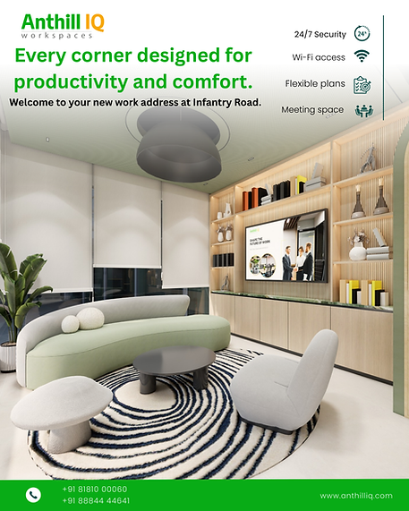 Discover Office space solutions for growing startups Bangalore with Anthill IQ Coworking Spaces. Flexible offices, managed workspaces, and scalable solutions designed for startups and growing teams.