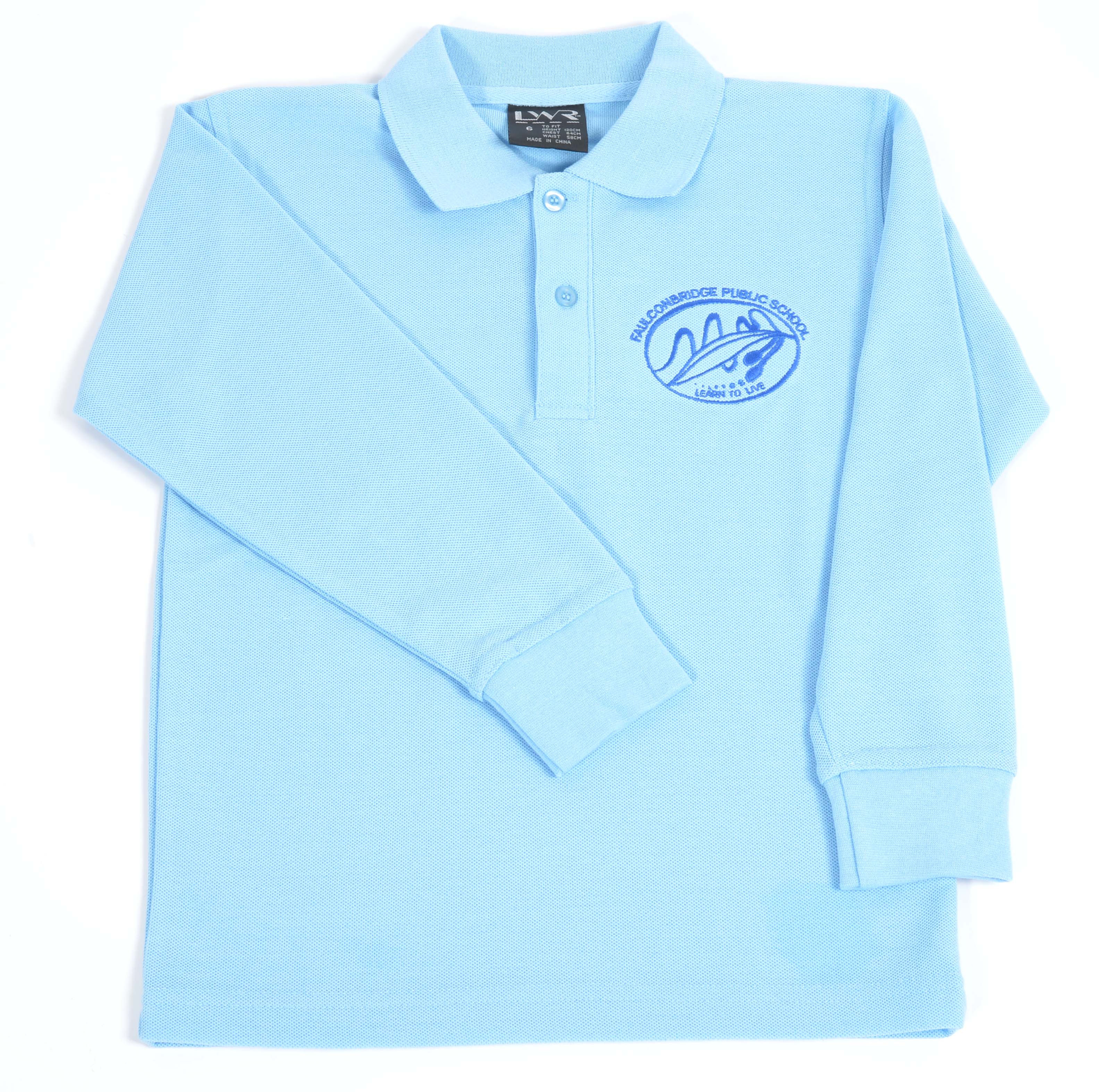 Embroidered Long Sleeve Polo Shirt