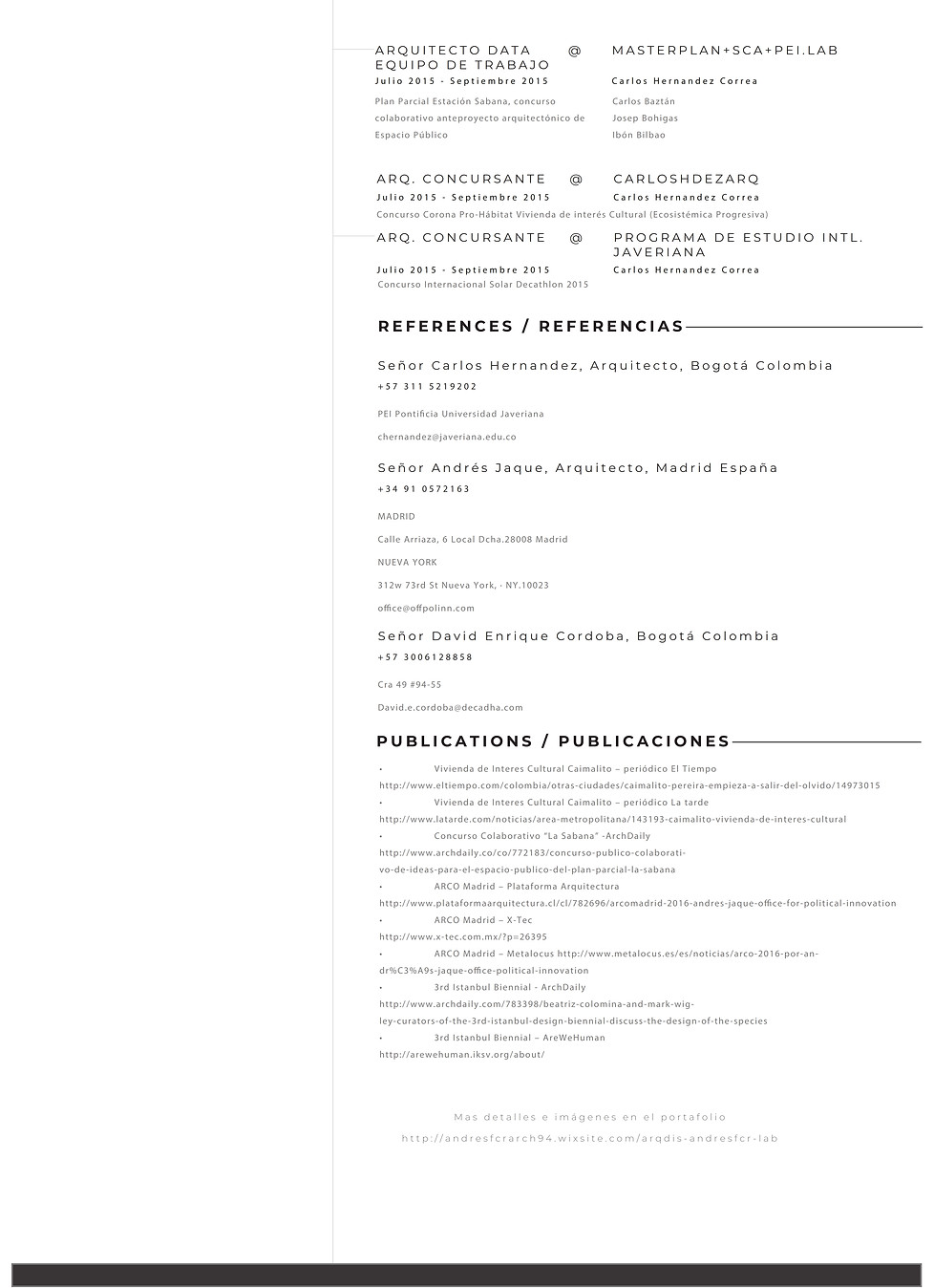 Curriculum Vitae Spanish Andrés Felipe C
