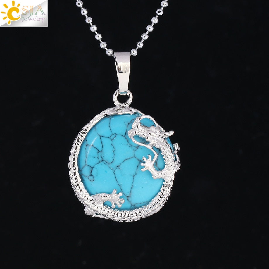 Thumbnail: Dragon Necklaces Pendants Women Natural Stone Purple Crystal Pink Quartz