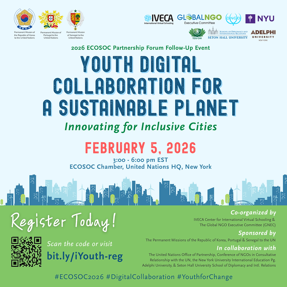 Seating Limited! Register for IVECA’s 2026 UN ECOSOC Partnership Forum Follow-up Event!