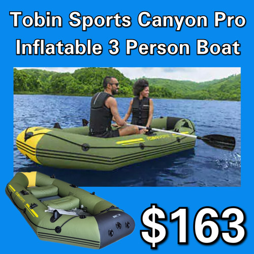 Tobin Sports Canyon Pro Inflatable 3 Person Boat Treasures