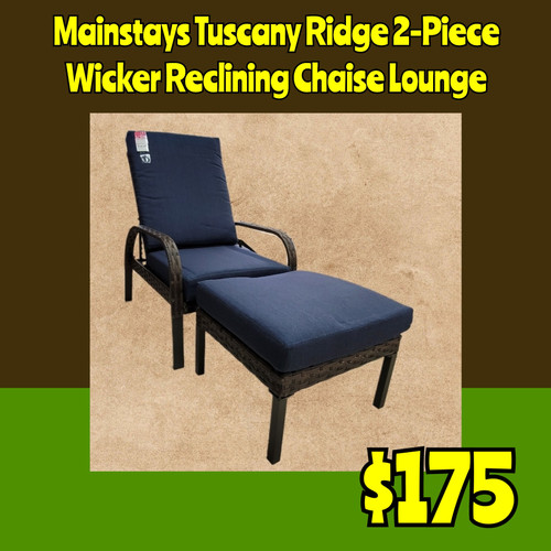 Mainstays Tuscany Ridge 2Piece Wicker Reclining Chaise Lounge