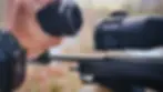 In this setup, the thermal clip-on device is mounted to the riflescope using a bayonet-style locking system.