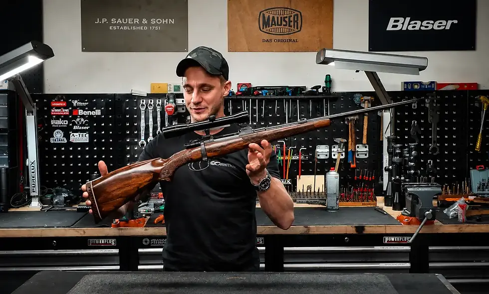 Gunsmith David with a Ferlach-built Mauser 98.