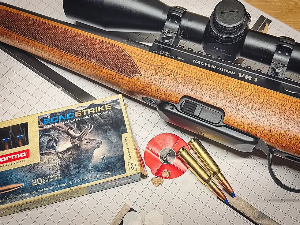 Eingeschossen wurde der Volksrepetierer mit dem Bondstrike Geschoss von Norma und das Schussbild kann sich wirklich sehen lassen. 