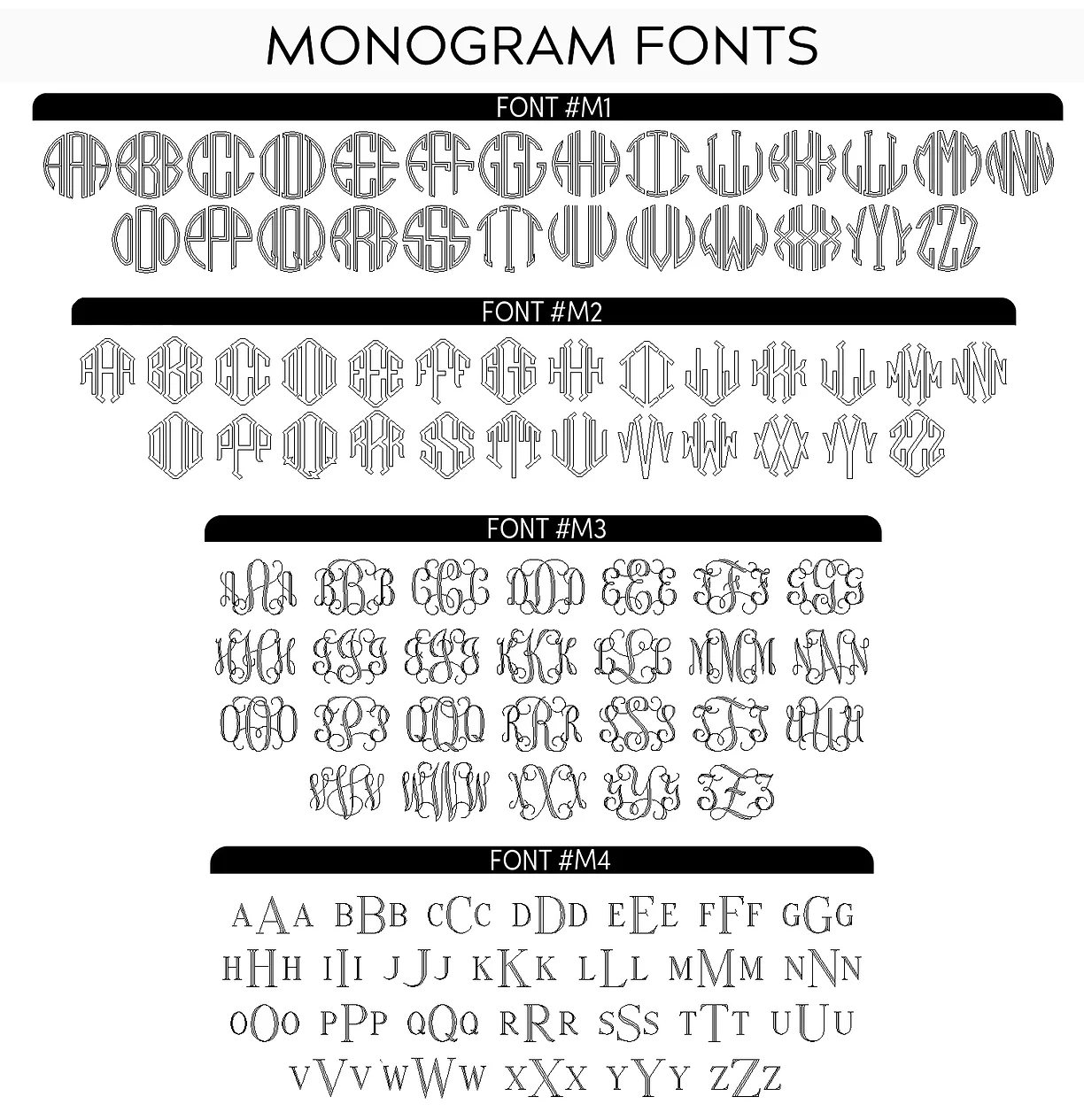 Font Style Chart