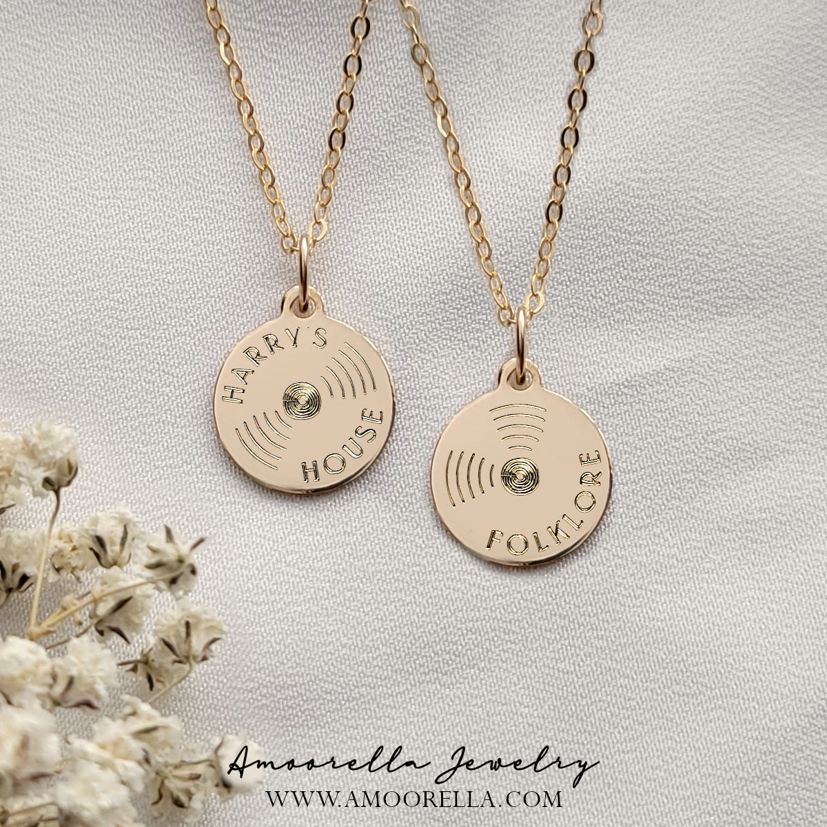 Custom Vinyl Record Album Pendant Necklace Gift Musician Concert Goer Swiftie