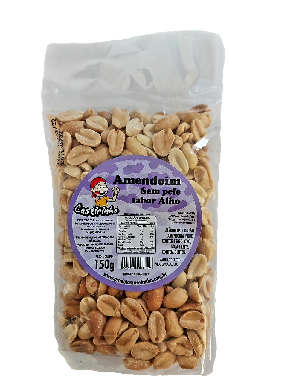 Amendoim Sem Pele Sabor Alho 150g