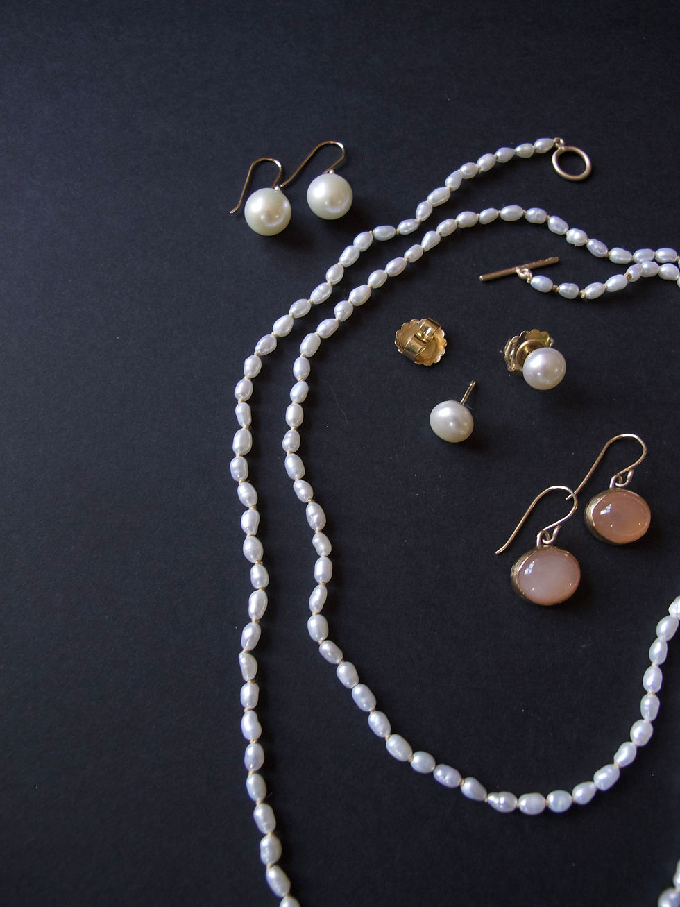 Thumbnail: Long Seed Pearl Necklace