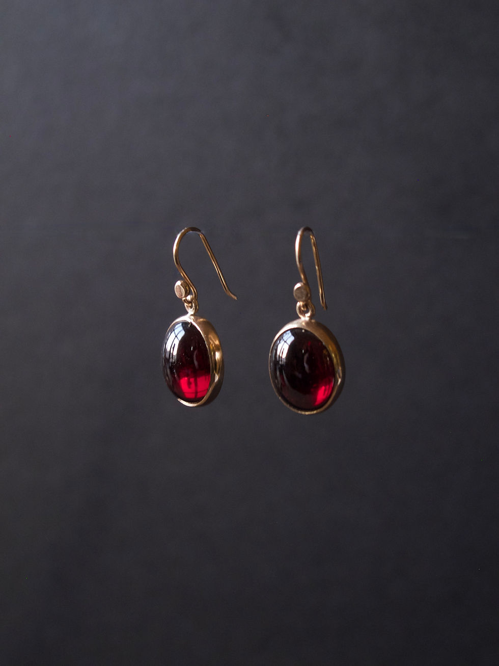 Thumbnail: Oval Garnet Cabochon Earrings