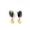 Thumbnail: Black horn and faceted citrine drop earrings with14k gold