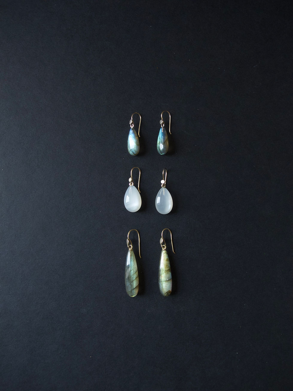 Thumbnail: Moonstone tear drop with 14k gold