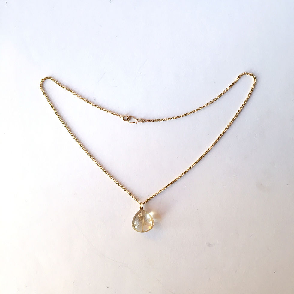 Thumbnail: Rutilated quartz pendant on 14k cable chain