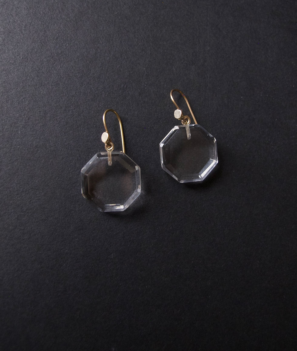 Thumbnail: Rock Crystal Octagonal Earrings