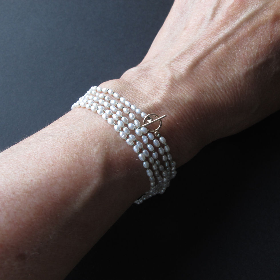 Thumbnail: Long White Seed Pearl Necklace