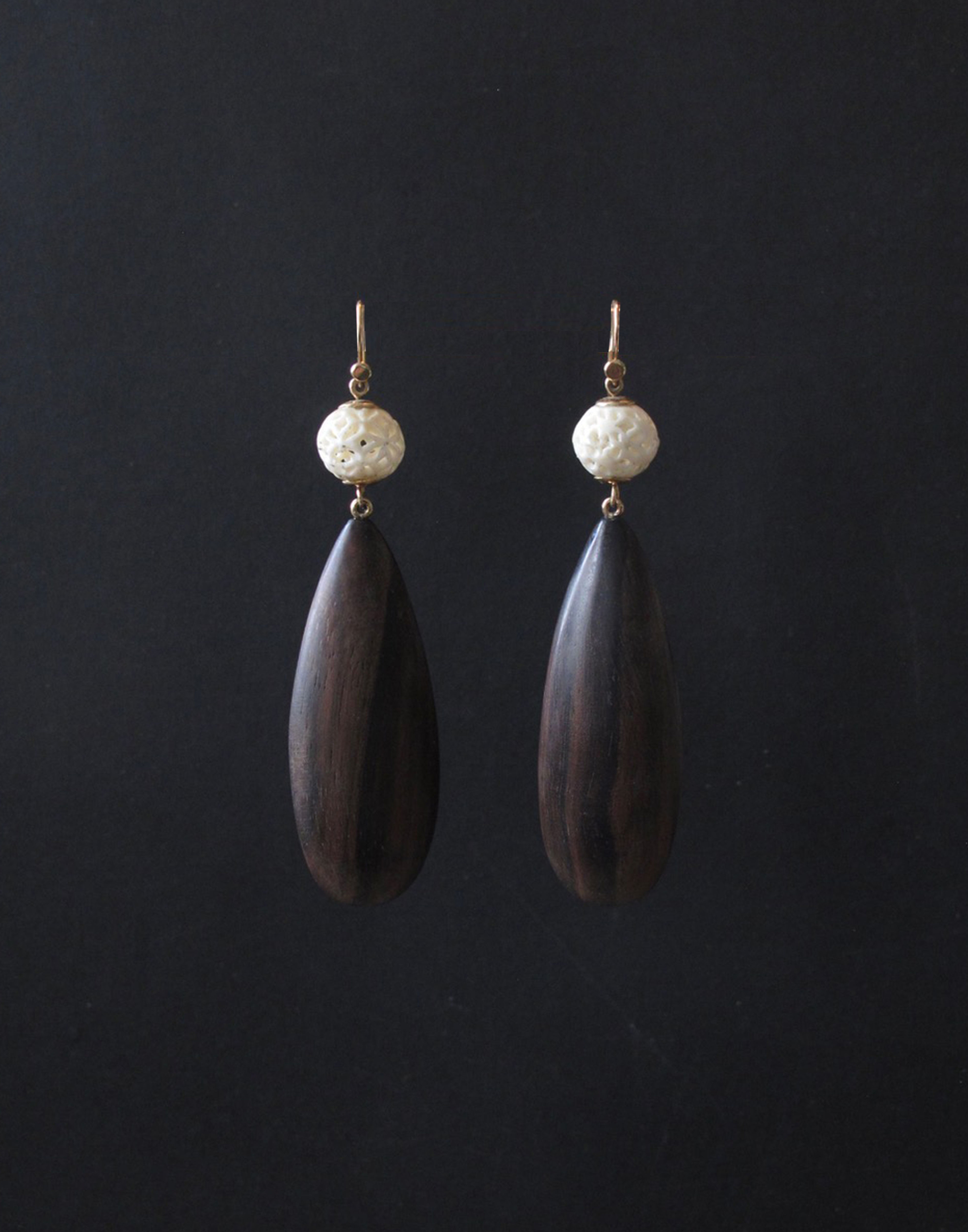 Ebony and bone earrings