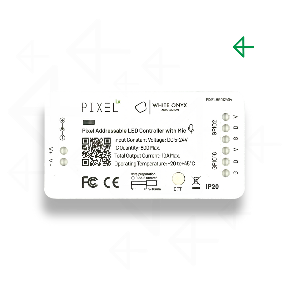 Pixel Addressable LED Controller with built in Mic White Onyx WLED Control4