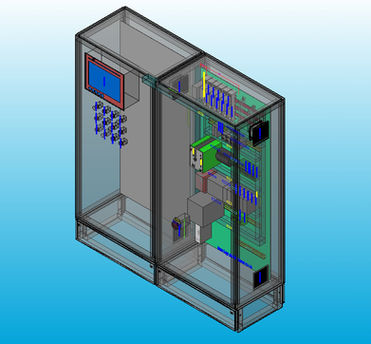 3D-Modell: PLANER Systemtechnik Schaltkasten mit integriertem Display