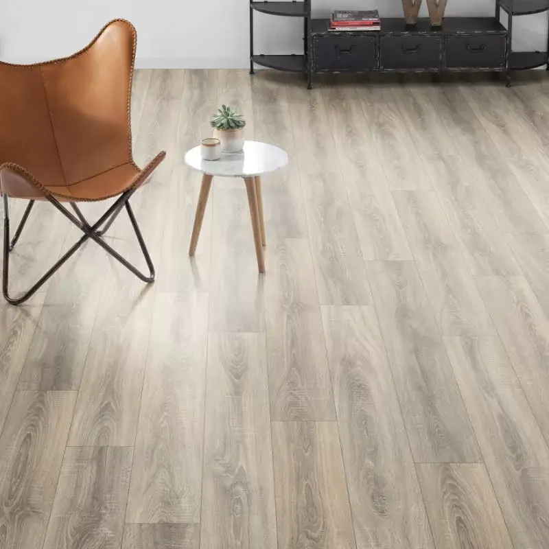 Stylish interior featuring Canadia Bordeaux Oak Grey flooring in 1285mm long planks with AC4 durability.