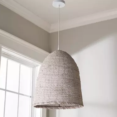 Thumbnail: Pair of Seaside Basket Pendants – White Seagrass Dome Lights