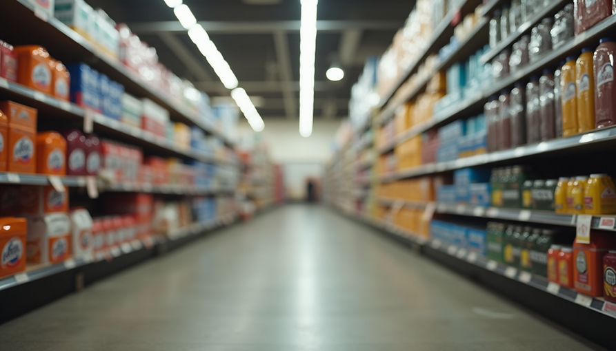 brands on the shelf at the market