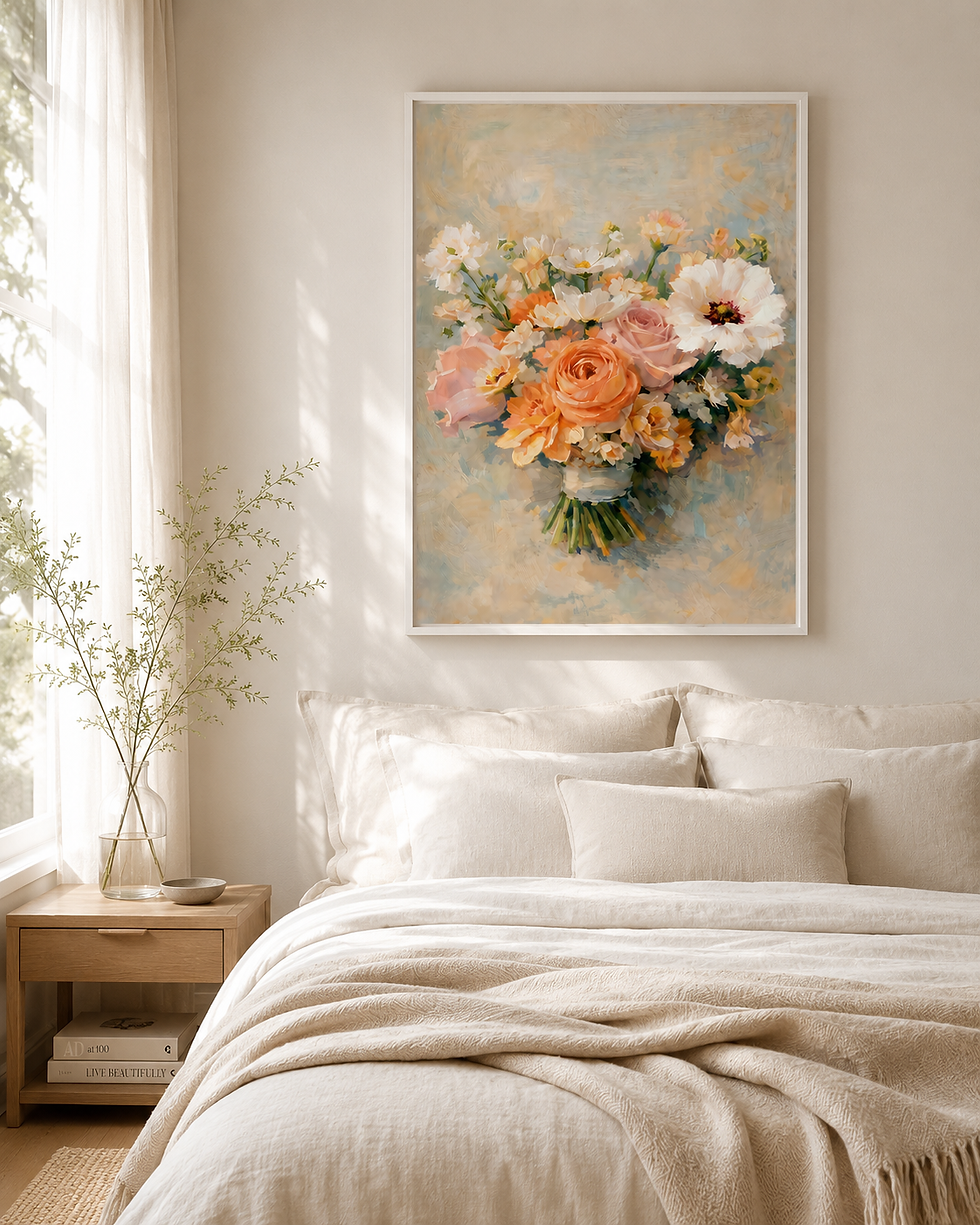 Thumbnail: Vertical Garden Bouquet Painterly Wall Art Print, Floral Still Life Wall Decor